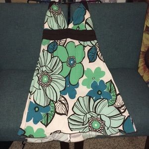 Flowered halter dress. Size 9.